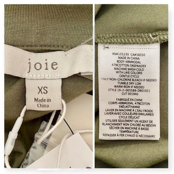 Joie Jadallah moss green ponte dress, size XS, New with tag - Picture 5 of 11